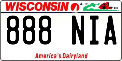 WI license plate 888NIA