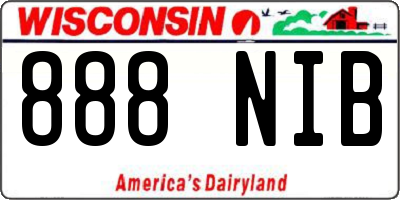WI license plate 888NIB