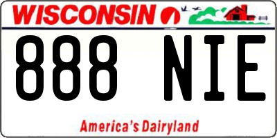 WI license plate 888NIE