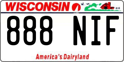 WI license plate 888NIF