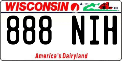 WI license plate 888NIH