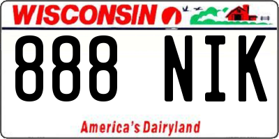 WI license plate 888NIK