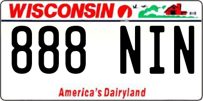 WI license plate 888NIN