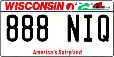 WI license plate 888NIQ