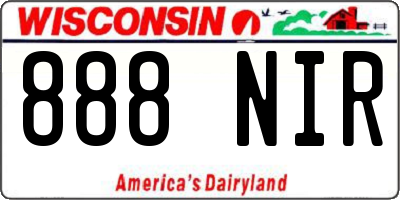 WI license plate 888NIR