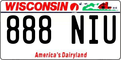 WI license plate 888NIU