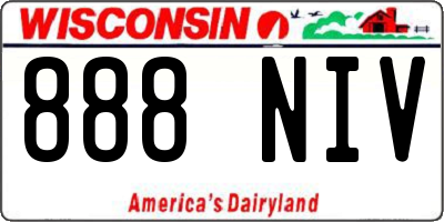 WI license plate 888NIV