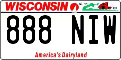 WI license plate 888NIW