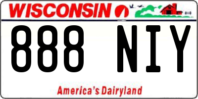 WI license plate 888NIY
