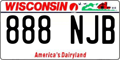 WI license plate 888NJB