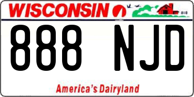 WI license plate 888NJD