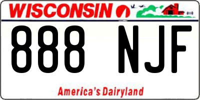 WI license plate 888NJF