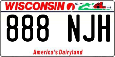 WI license plate 888NJH