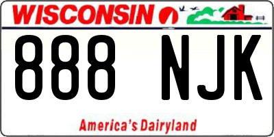 WI license plate 888NJK