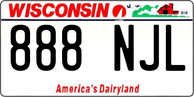 WI license plate 888NJL