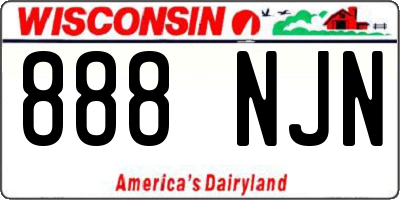 WI license plate 888NJN