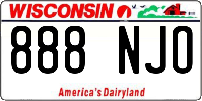 WI license plate 888NJO