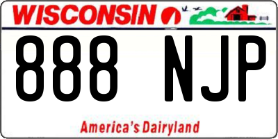 WI license plate 888NJP