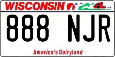 WI license plate 888NJR
