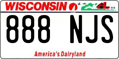 WI license plate 888NJS
