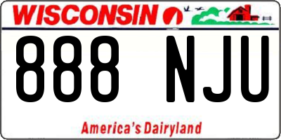 WI license plate 888NJU