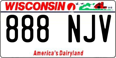 WI license plate 888NJV