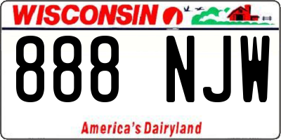 WI license plate 888NJW