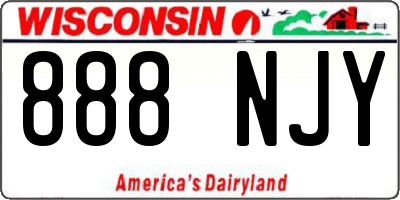 WI license plate 888NJY