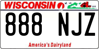 WI license plate 888NJZ