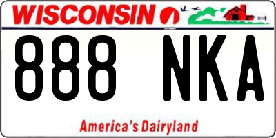 WI license plate 888NKA