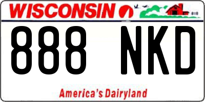 WI license plate 888NKD