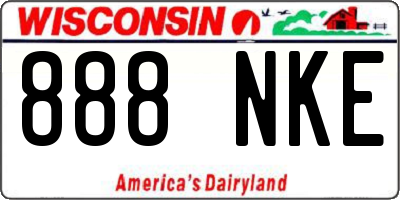 WI license plate 888NKE