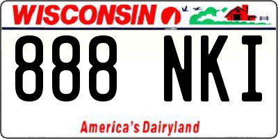 WI license plate 888NKI