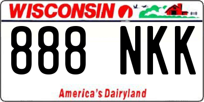 WI license plate 888NKK