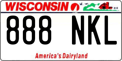 WI license plate 888NKL