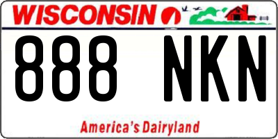WI license plate 888NKN