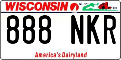 WI license plate 888NKR