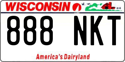 WI license plate 888NKT