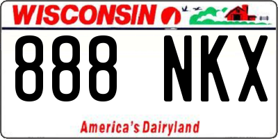 WI license plate 888NKX