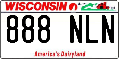 WI license plate 888NLN