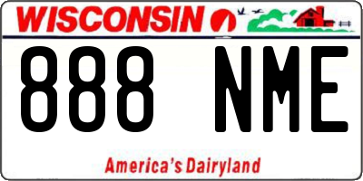 WI license plate 888NME