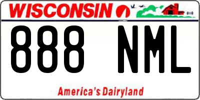 WI license plate 888NML