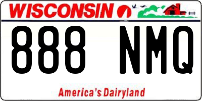 WI license plate 888NMQ