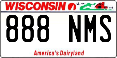 WI license plate 888NMS