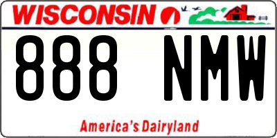 WI license plate 888NMW