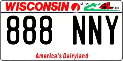 WI license plate 888NNY