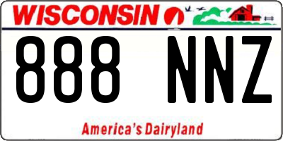 WI license plate 888NNZ