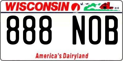 WI license plate 888NOB
