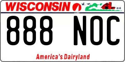 WI license plate 888NOC