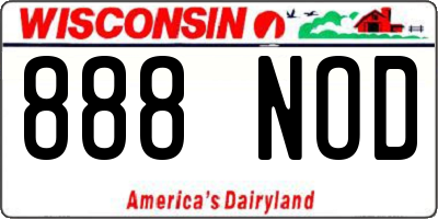 WI license plate 888NOD